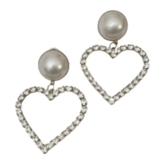 Faux Diamond Pierced Earrings Y2K Set of 3 - Picture 2 of 5